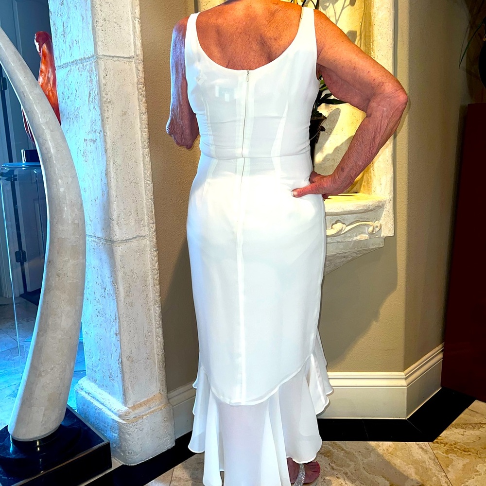 White Ruffle Midi Dress - Picture 5 of 8